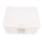 Fabric Storage Bins Multipurpose Large Capacity Foldable Thickened Cotton Linen Steel Frame Clothes Storage Bins Fabric Closet Boxes 24L 40x30x20cm / 15.7x11.8x7.9in