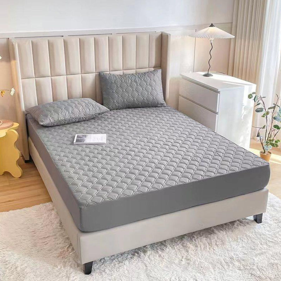 Mattress Protector Square Plaid Pattern Water Resistant Dust Proof Anti Urine Penetration Mattress Cover for Home Hotel 90x200cm / 35.4x78.7in