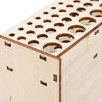 Wooden Paint Brush Holder Artist 67 Hole Detachable Paintbrush Rack Organizer for Pens Pencils Art Tools