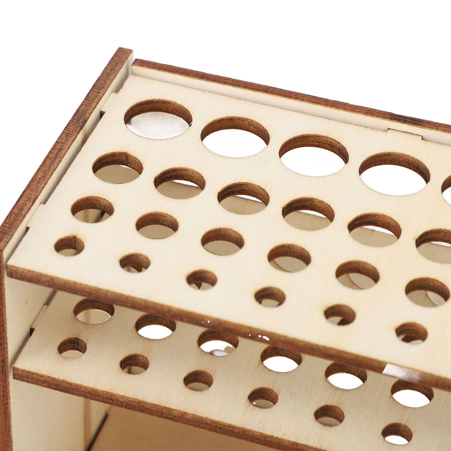 Wooden Paint Brush Holder Artist 67 Hole Detachable Paintbrush Rack Organizer for Pens Pencils Art Tools