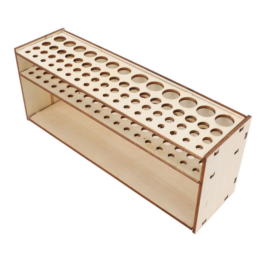 Wooden Paint Brush Holder Artist 67 Hole Detachable Paintbrush Rack Organizer for Pens Pencils Art Tools