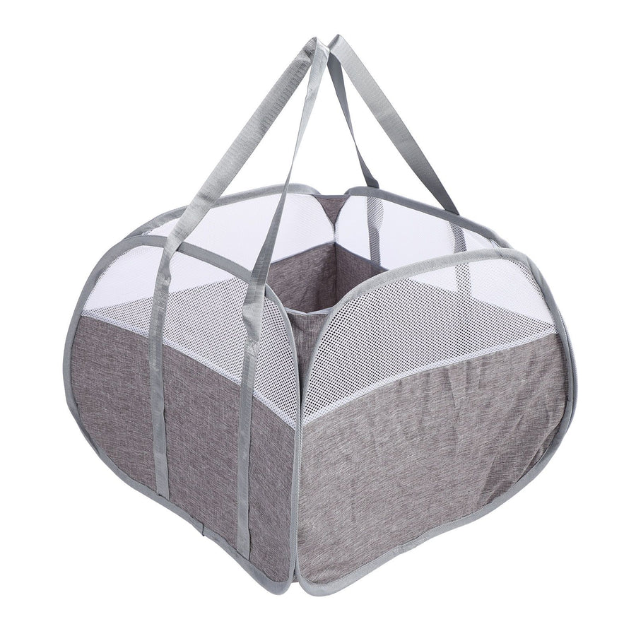 Foldable Laundry Hamper with Handles 90L Large Capacity Thickened Oxford Cloth Foldable Clothes Basket for Snacks Toys Sundries Grey