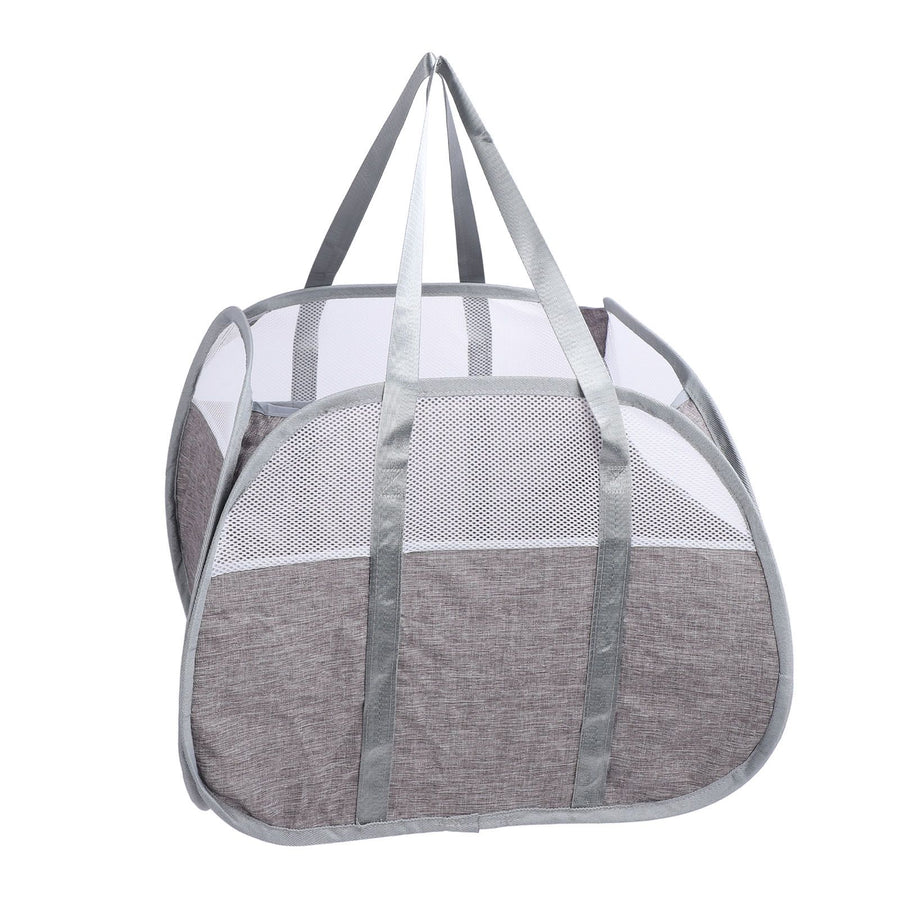 Foldable Laundry Hamper with Handles 90L Large Capacity Thickened Oxford Cloth Foldable Clothes Basket for Snacks Toys Sundries Grey
