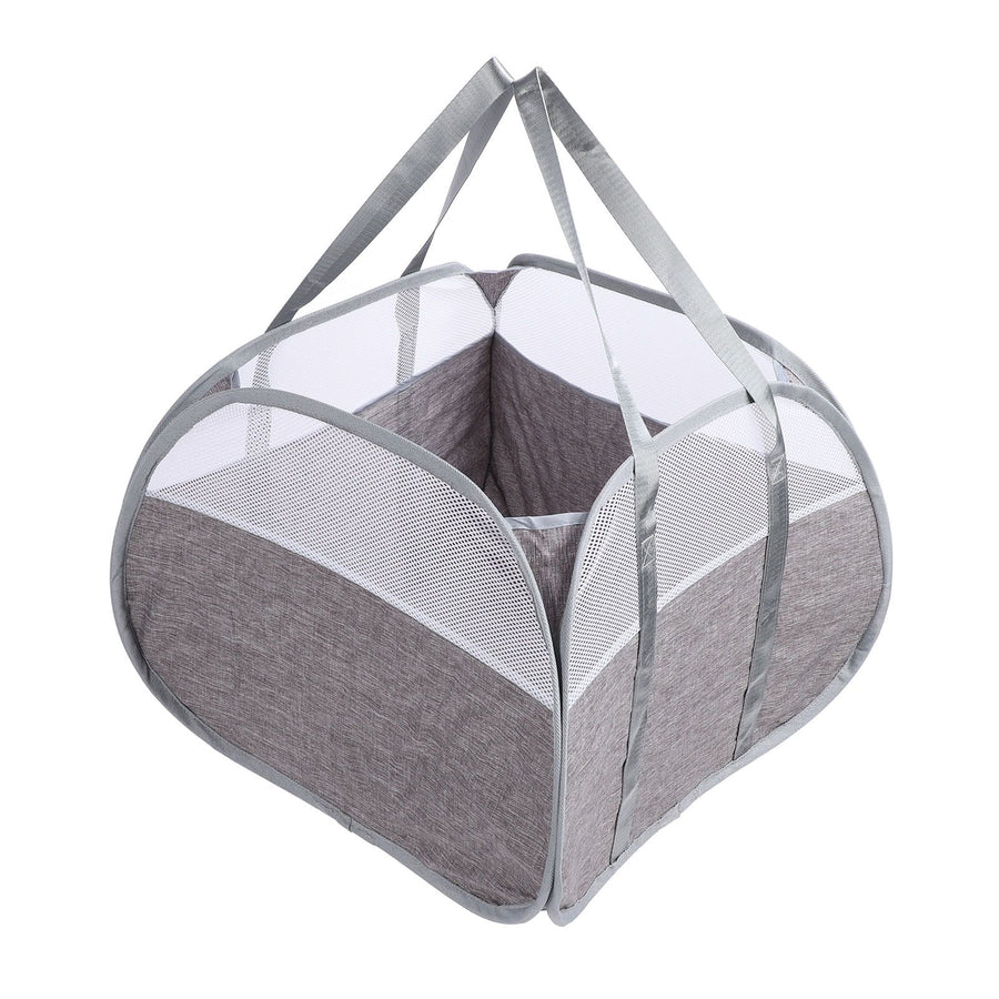 Foldable Laundry Hamper with Handles 90L Large Capacity Thickened Oxford Cloth Foldable Clothes Basket for Snacks Toys Sundries Grey
