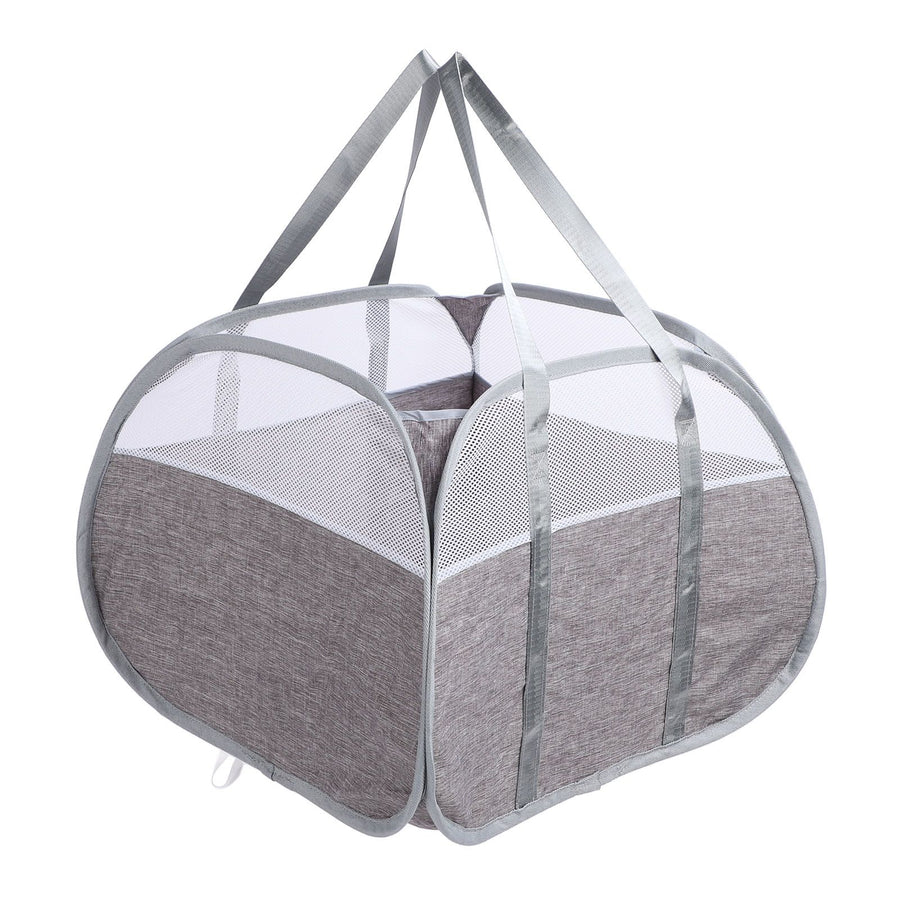 Foldable Laundry Hamper with Handles 90L Large Capacity Thickened Oxford Cloth Foldable Clothes Basket for Snacks Toys Sundries Grey