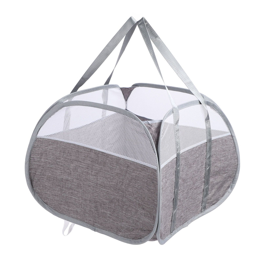 Foldable Laundry Hamper with Handles 90L Large Capacity Thickened Oxford Cloth Foldable Clothes Basket for Snacks Toys Sundries Grey