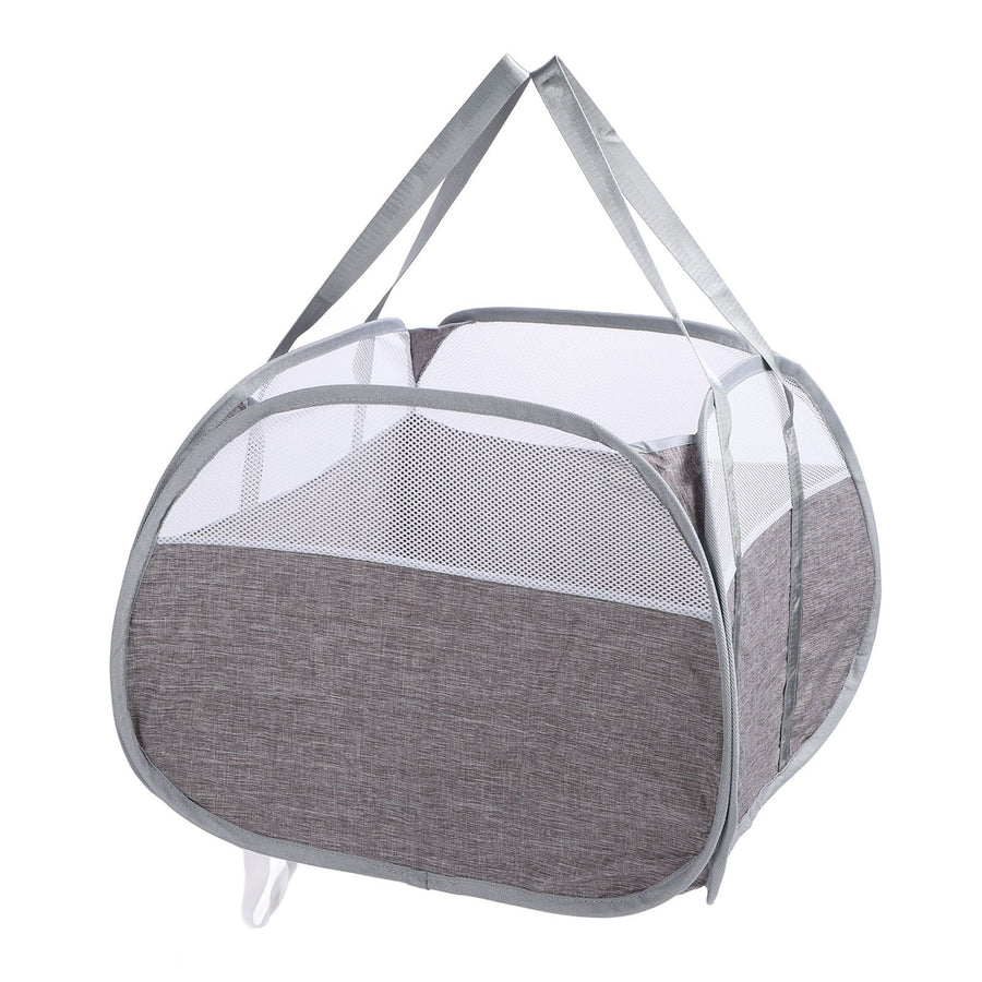 Foldable Laundry Hamper with Handles 90L Large Capacity Thickened Oxford Cloth Foldable Clothes Basket for Snacks Toys Sundries Grey