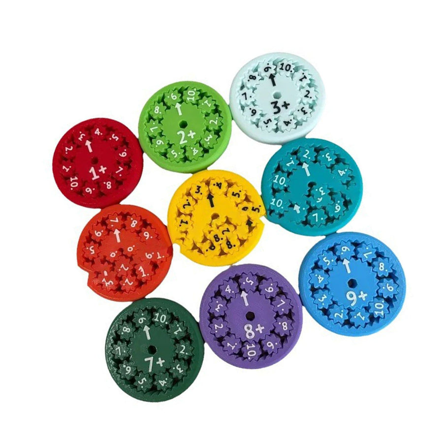 9Pcs Math Facts Fidget Educational Learning Rotary Toy Whirligig for Kids Chat Game Addition