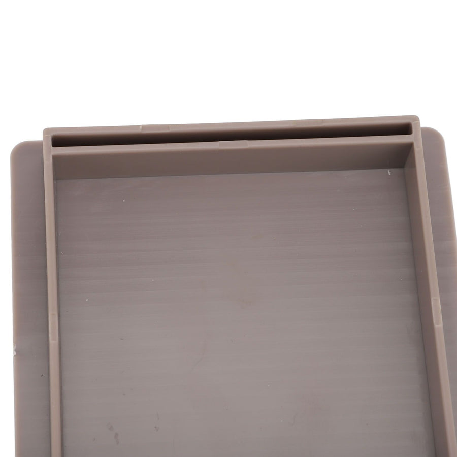 Sticky Note Holder with Stencil Clear Frames Sticky Note Template and Organizer Box for 3x3inch Note Pads Brown