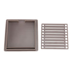Sticky Note Holder with Stencil Clear Frames Sticky Note Template and Organizer Box for 3x3inch Note Pads Brown