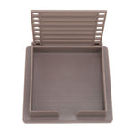 Sticky Note Holder with Stencil Clear Frames Sticky Note Template and Organizer Box for 3x3inch Note Pads Brown