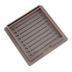 Sticky Note Holder with Stencil Clear Frames Sticky Note Template and Organizer Box for 3x3inch Note Pads Brown