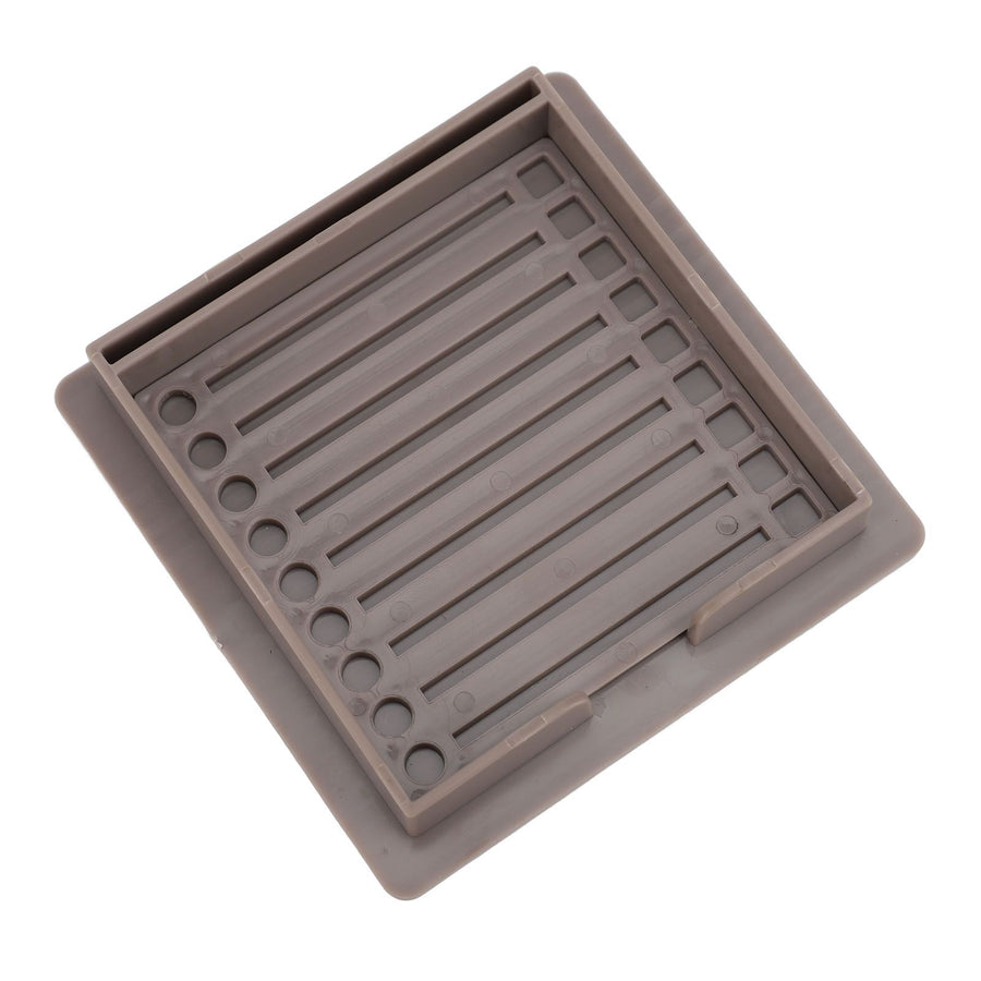 Sticky Note Holder with Stencil Clear Frames Sticky Note Template and Organizer Box for 3x3inch Note Pads Brown