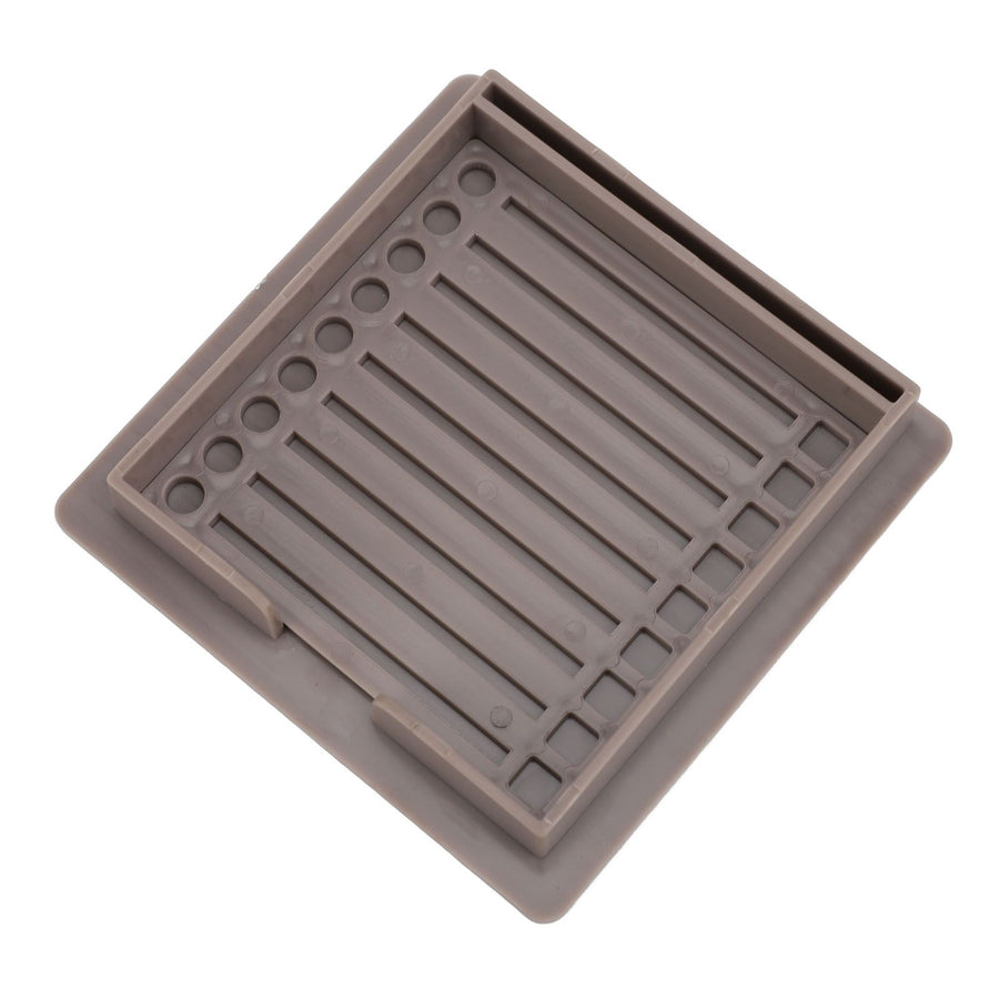 Sticky Note Holder with Stencil Clear Frames Sticky Note Template and Organizer Box for 3x3inch Note Pads Brown