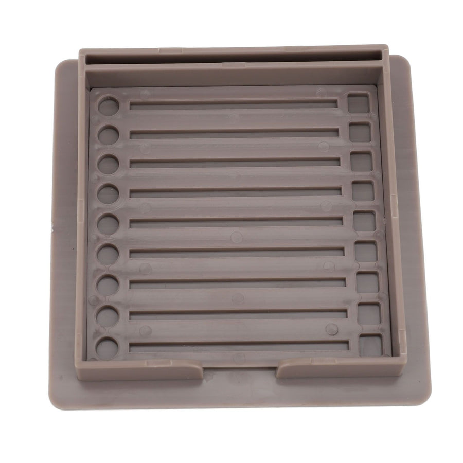 Sticky Note Holder with Stencil Clear Frames Sticky Note Template and Organizer Box for 3x3inch Note Pads Brown