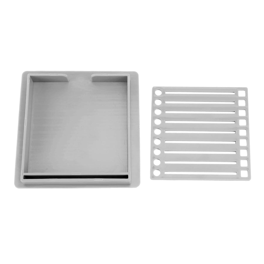Sticky Note Holder with Stencil Clear Frames Sticky Note Template and Organizer Box for 3x3inch Note Pads Grey
