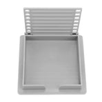 Sticky Note Holder with Stencil Clear Frames Sticky Note Template and Organizer Box for 3x3inch Note Pads Grey