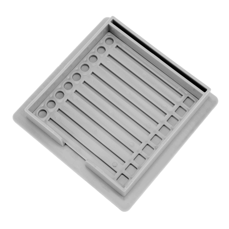 Sticky Note Holder with Stencil Clear Frames Sticky Note Template and Organizer Box for 3x3inch Note Pads Grey
