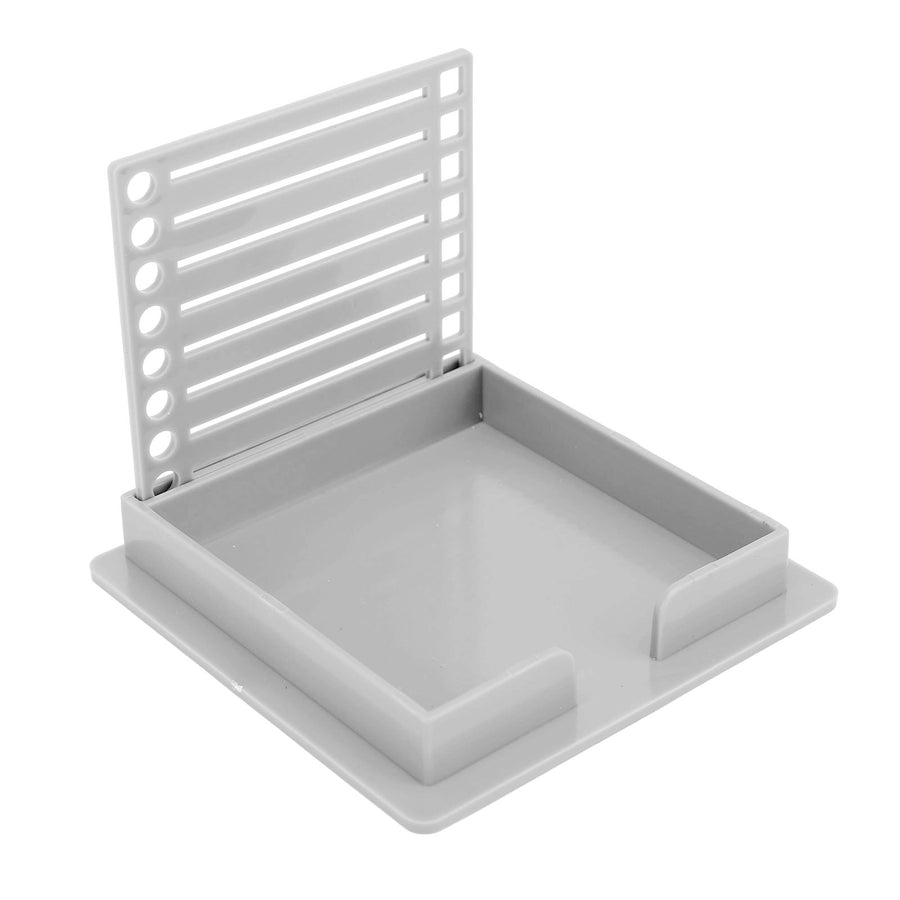 Sticky Note Holder with Stencil Clear Frames Sticky Note Template and Organizer Box for 3x3inch Note Pads Grey