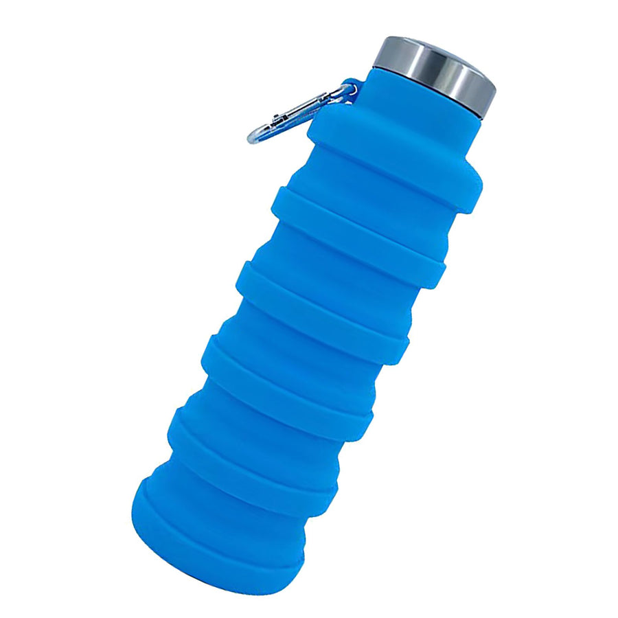 Folding Silicone Cup 500ml Portable Drinking Cup Travel Cup for Outdoor Camping Travel Sports Blue