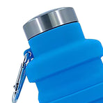 Folding Silicone Cup 500ml Portable Drinking Cup Travel Cup for Outdoor Camping Travel Sports Blue