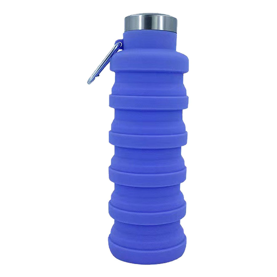 Folding Silicone Cup 500ml Portable Drinking Cup Travel Cup for Outdoor Camping Travel Sports Purple