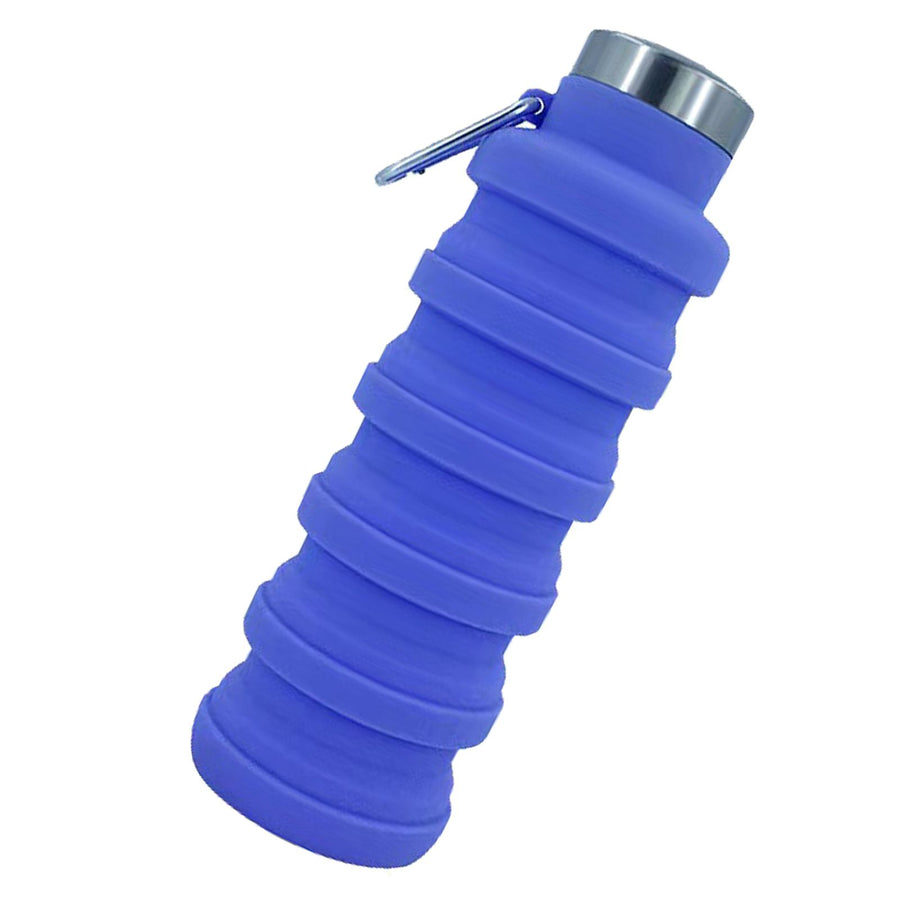 Folding Silicone Cup 500ml Portable Drinking Cup Travel Cup for Outdoor Camping Travel Sports Purple