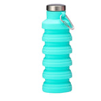 Silicone Foldable Water Bottle Portable Leakproof Reusable Travel Water Cup for Outdoor Camping Hiking Sports Blue