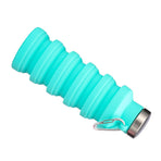 Silicone Foldable Water Bottle Portable Leakproof Reusable Travel Water Cup for Outdoor Camping Hiking Sports Blue