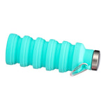 Silicone Foldable Water Bottle Portable Leakproof Reusable Travel Water Cup for Outdoor Camping Hiking Sports Blue