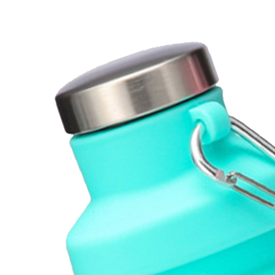 Silicone Foldable Water Bottle Portable Leakproof Reusable Travel Water Cup for Outdoor Camping Hiking Sports Blue