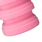 Silicone Foldable Water Bottle Portable Leakproof Reusable Travel Water Cup for Outdoor Camping Hiking Sports Light Pink