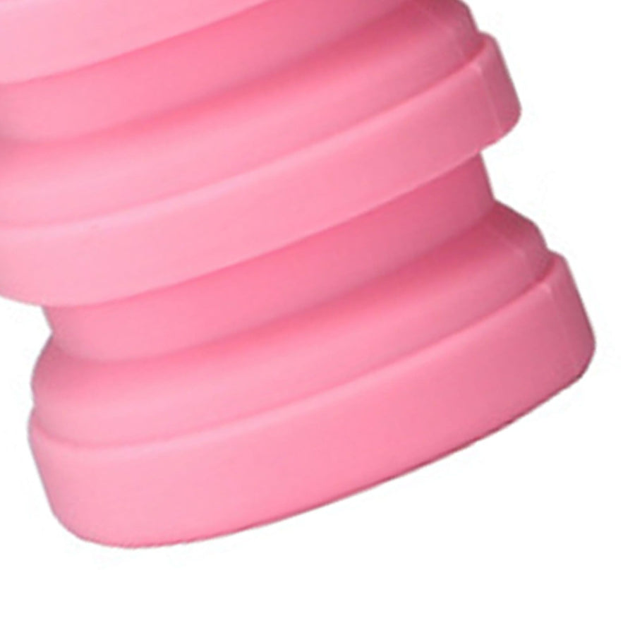 Silicone Foldable Water Bottle Portable Leakproof Reusable Travel Water Cup for Outdoor Camping Hiking Sports Light Pink