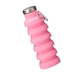 Silicone Foldable Water Bottle Portable Leakproof Reusable Travel Water Cup for Outdoor Camping Hiking Sports Light Pink