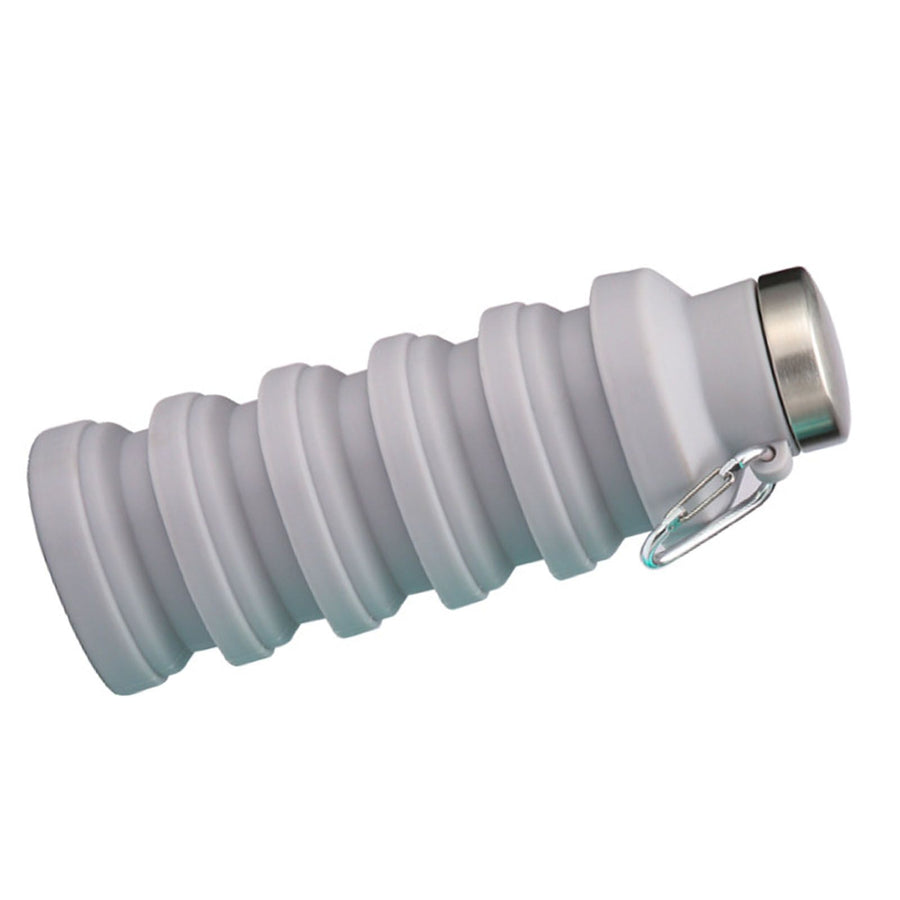 Silicone Foldable Water Bottle Portable Leakproof Reusable Travel Water Cup for Outdoor Camping Hiking Sports Gray