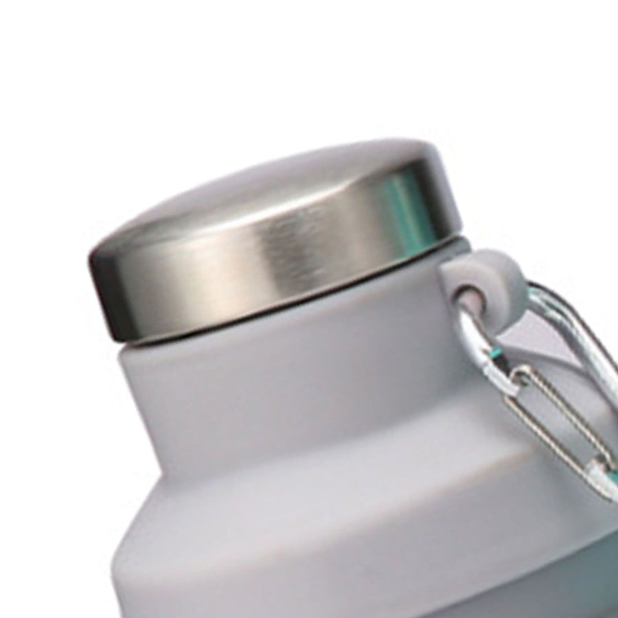 Silicone Foldable Water Bottle Portable Leakproof Reusable Travel Water Cup for Outdoor Camping Hiking Sports Gray