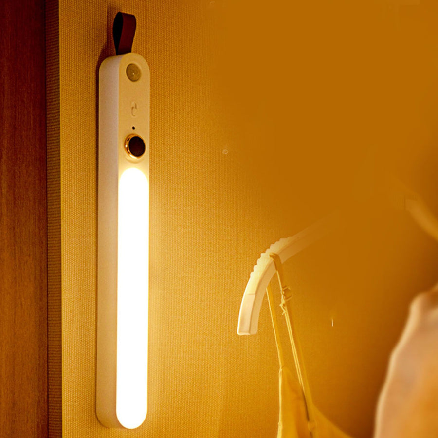 Motion Sensor Night Light Sensitive Human Body Sensing Magnetic Light Bar for Bedroom Corridor Camping Tent White