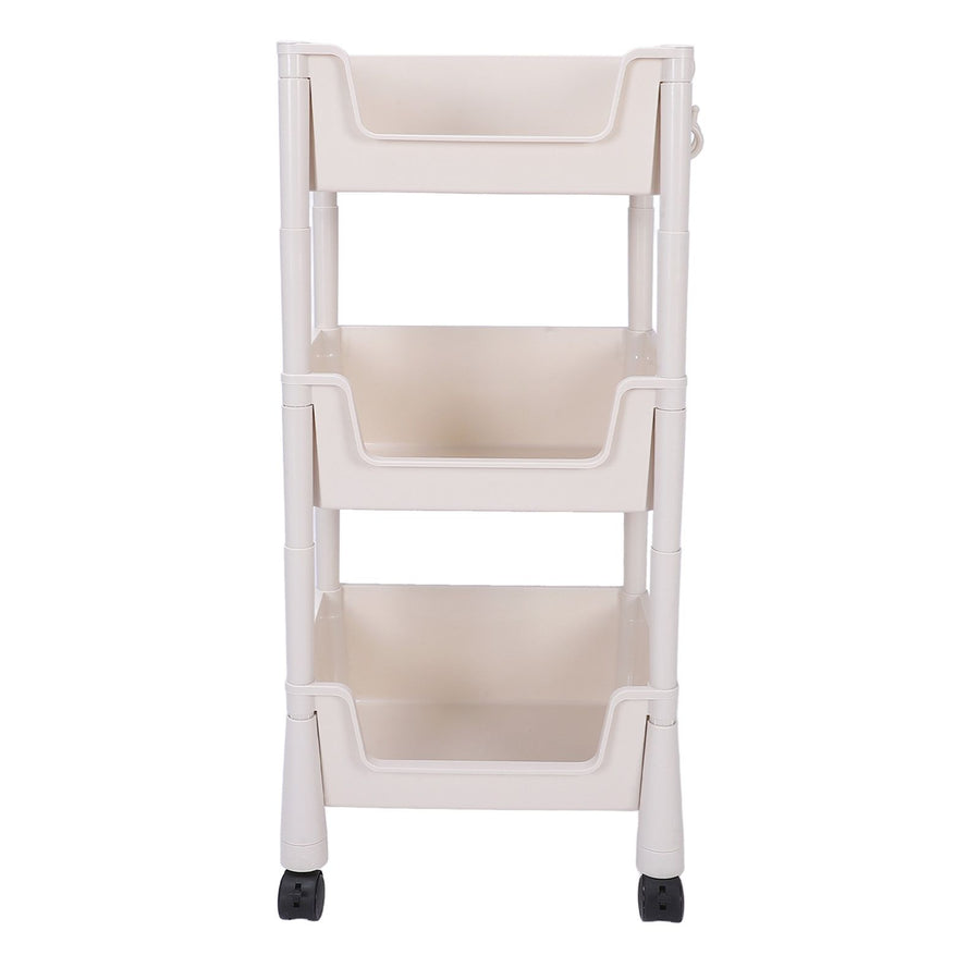 Mobile Utility Cart On Wheels Compact Movable Storage Book Shelves Trolley Rack Cart Organizer 3 Layers