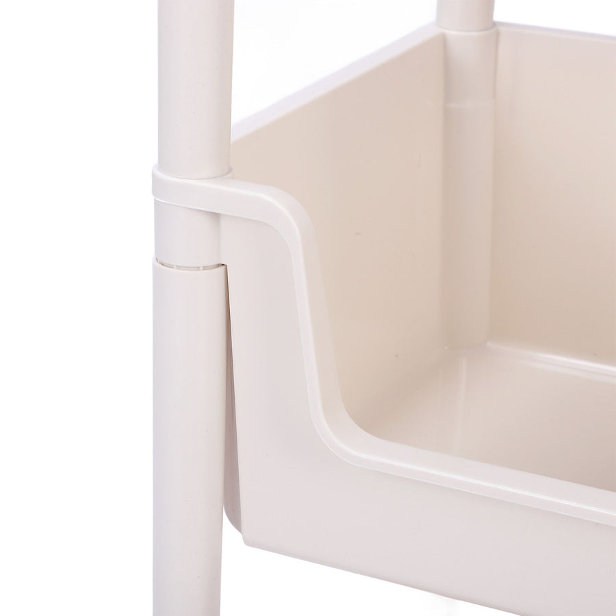 Mobile Utility Cart On Wheels Compact Movable Storage Book Shelves Trolley Rack Cart Organizer 3 Layers