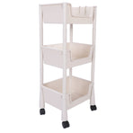 Mobile Utility Cart On Wheels Compact Movable Storage Book Shelves Trolley Rack Cart Organizer 3 Layers