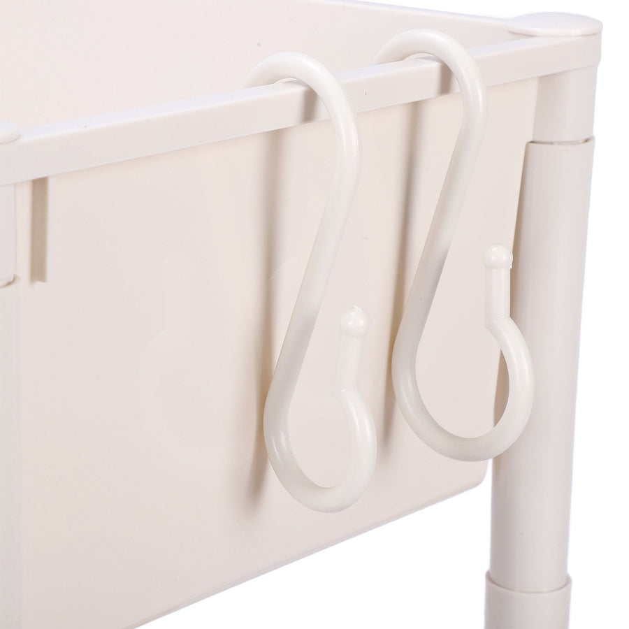 Mobile Utility Cart On Wheels Compact Movable Storage Book Shelves Trolley Rack Cart Organizer 3 Layers