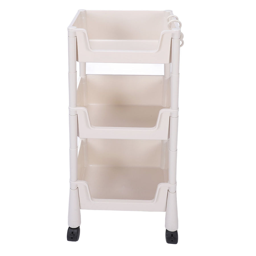 Mobile Utility Cart On Wheels Compact Movable Storage Book Shelves Trolley Rack Cart Organizer 3 Layers