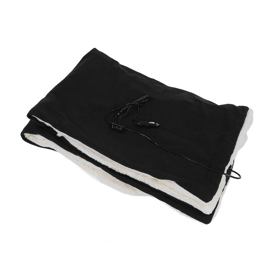 Heated Blanket Electric Throw 12V Soft Cotton Heating Throw Blanket for Keeping Warm in Home Office Black