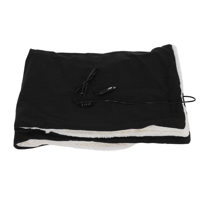 Heated Blanket Electric Throw 12V Soft Cotton Heating Throw Blanket for Keeping Warm in Home Office Black