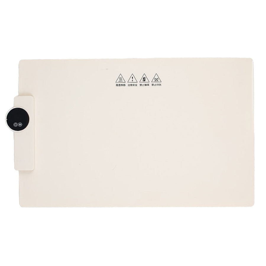 Electric Warming Tray 6 Temperature Settings Digital Display Silicone Water Resistant Food Warming Mat for Winter Beige