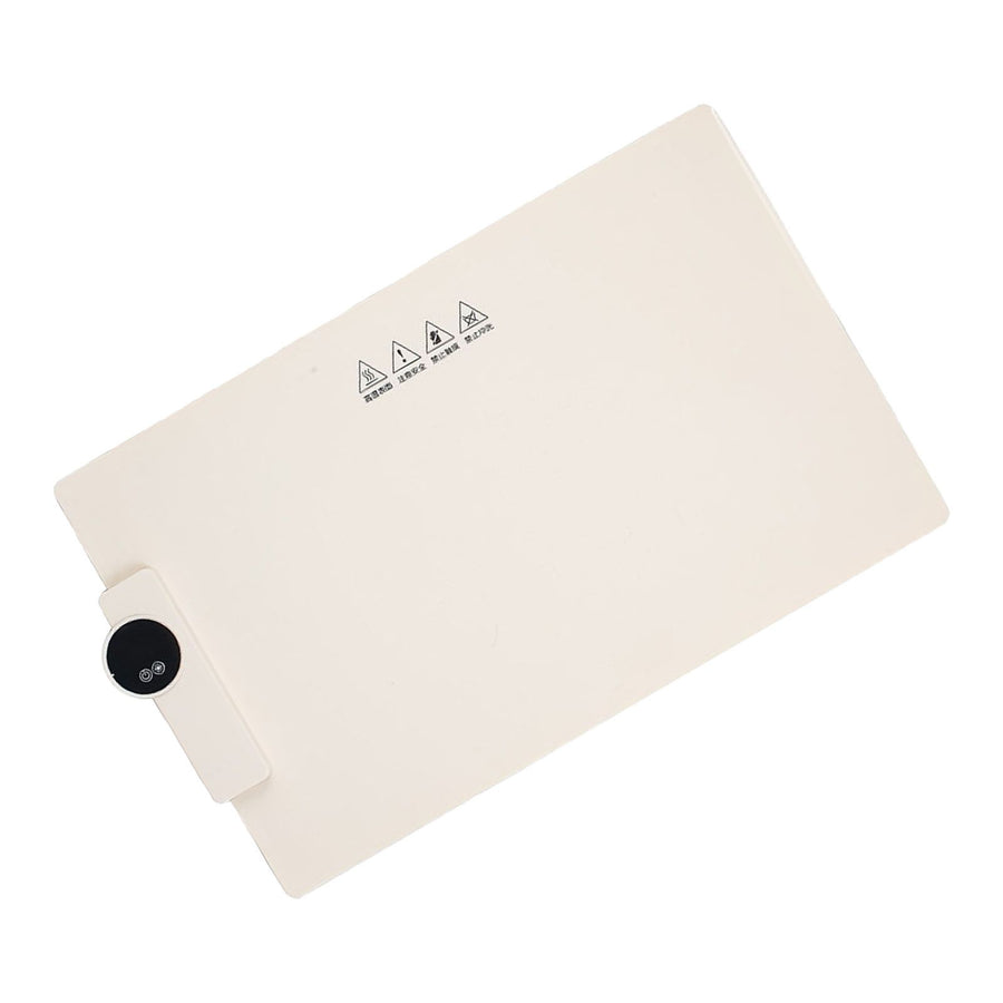 Electric Warming Tray 6 Temperature Settings Digital Display Silicone Water Resistant Food Warming Mat for Winter Beige