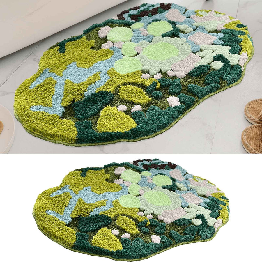 Plush Bath Mat Anti Slip Dirty Resistant Bathroom Rug Soft Bedside Floor Carpet for Bedroom Living Room