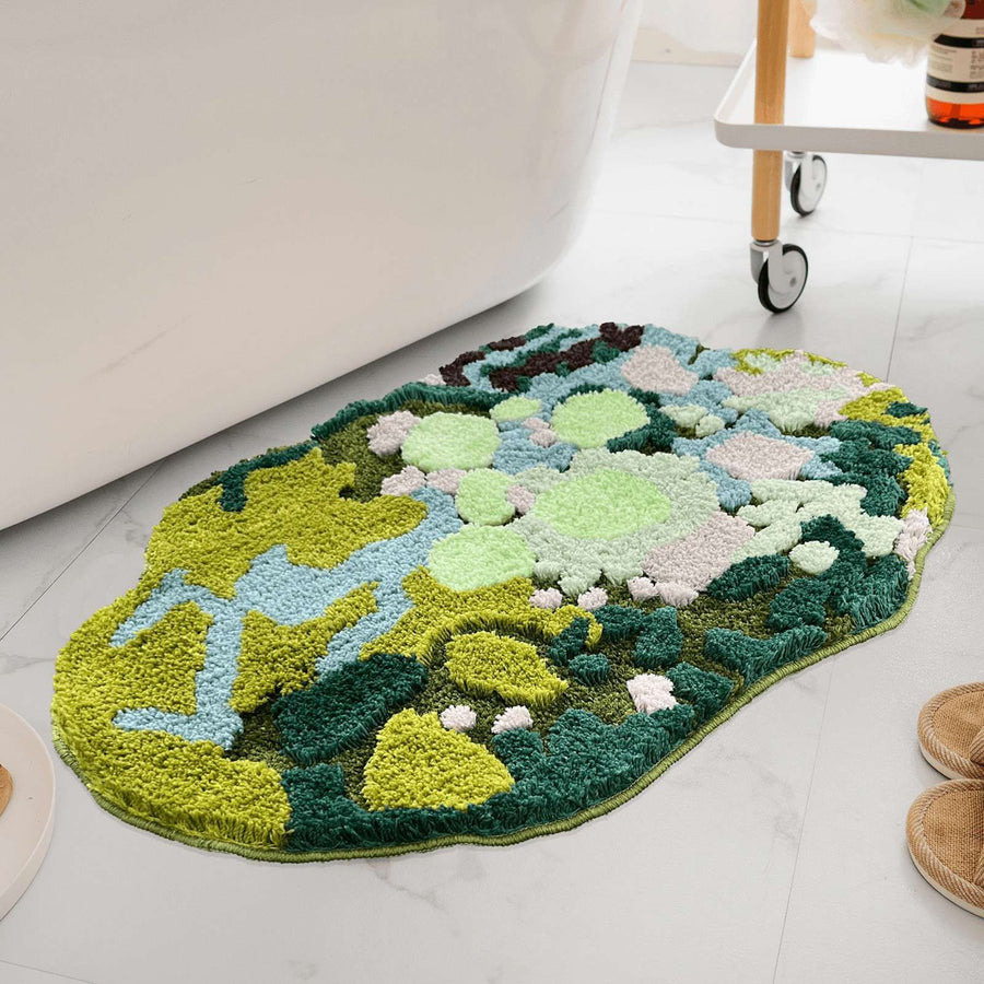 Plush Bath Mat Anti Slip Dirty Resistant Bathroom Rug Soft Bedside Floor Carpet for Bedroom Living Room
