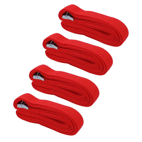 Set of 4 red heavy duty adjustable polyester luggage straps with buckles, image 7