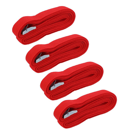 Set of 4 red heavy duty adjustable polyester luggage straps with buckles, image 8